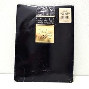 Saks Fifth Avenue Sheer Stretch, Control Top & Demi-Toe Panty Hose Black